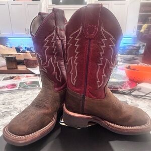Brown and Red Western Boots